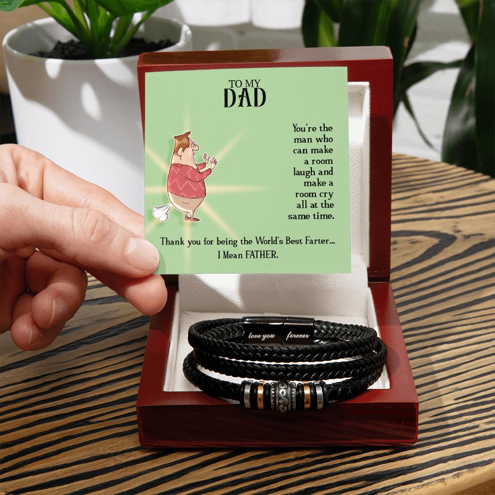 To My Dad - You're the man who Dad Bracelet, Father Bracelet Father's Day Gift, Christian Gift For Dad, Father Son Leather Bracelet - Serbachi