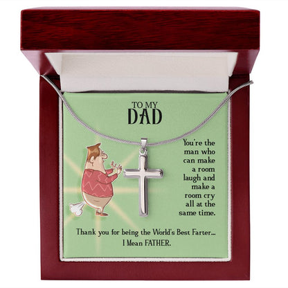 To My Dad - You're the man who Dad Cross Necklace, Father Cross Necklace Father's Day Gift, Christian Gift For Dad, Father Son Cross Necklace - Serbachi