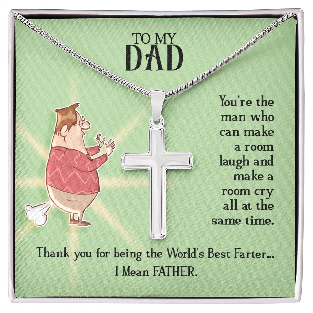 To My Dad - You're the man who Dad Cross Necklace, Father Cross Necklace Father's Day Gift, Christian Gift For Dad, Father Son Cross Necklace - Serbachi