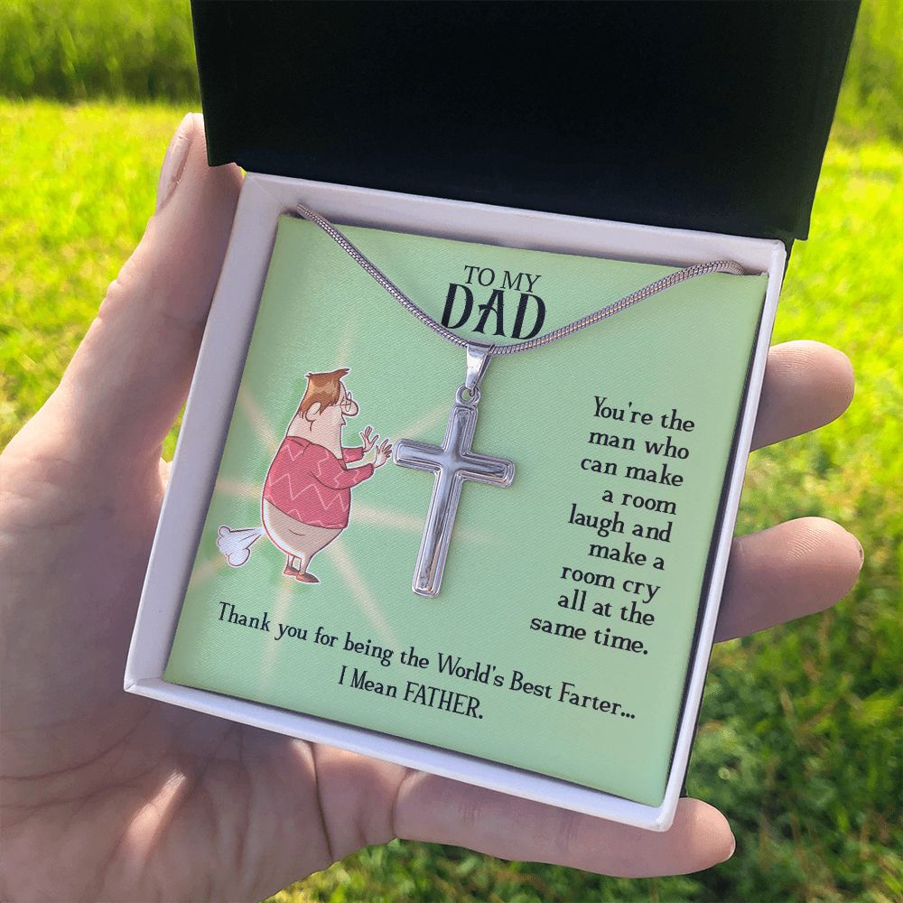 To My Dad - You're the man who Dad Cross Necklace, Father Cross Necklace Father's Day Gift, Christian Gift For Dad, Father Son Cross Necklace - Serbachi