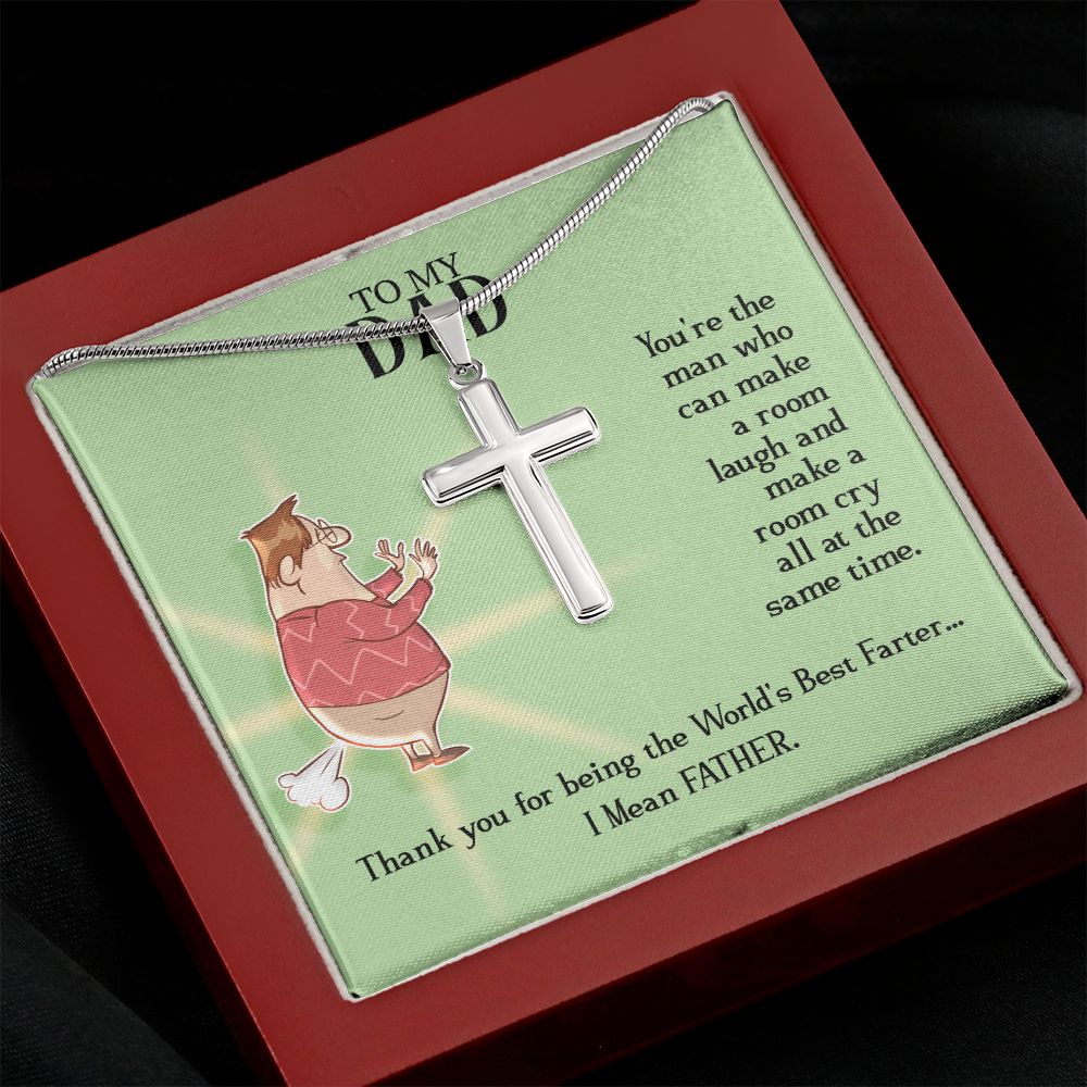 To My Dad - You're the man who Dad Cross Necklace, Father Cross Necklace Father's Day Gift, Christian Gift For Dad, Father Son Cross Necklace - Serbachi