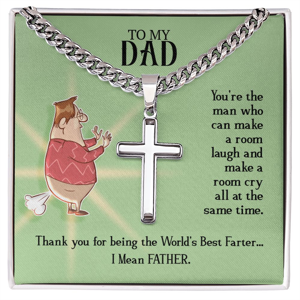 To My Dad - You're the man who Dad Cross Necklace, Father Necklace Father's Day Gift, Christian Gift For Dad, Father Son Cross Necklace - Serbachi