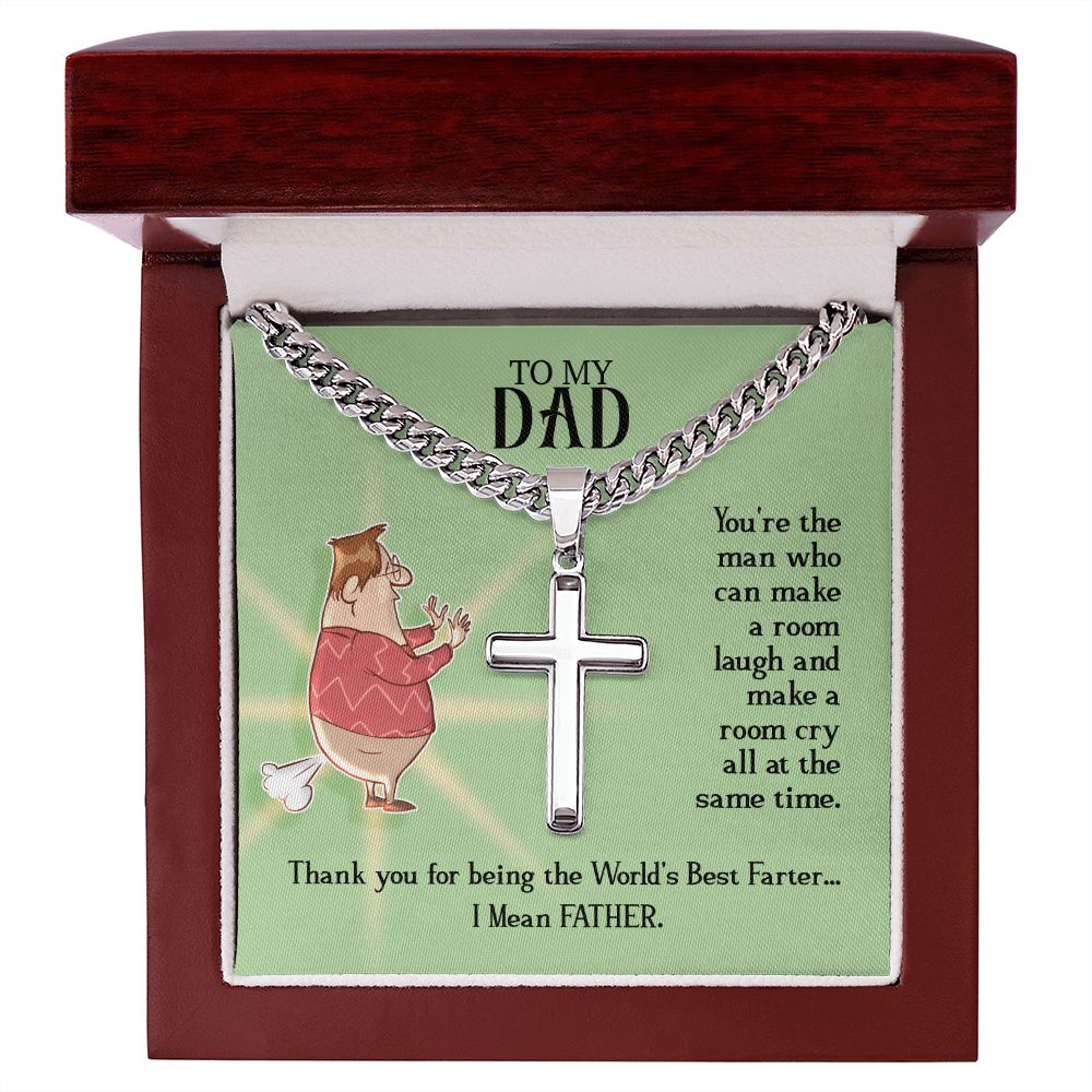 To My Dad - You're the man who Dad Cross Necklace, Father Necklace Father's Day Gift, Christian Gift For Dad, Father Son Cross Necklace - Serbachi