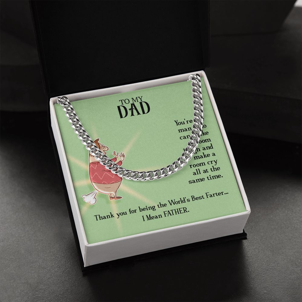 To My Dad - You're the man who Dad Cuban Chain Necklace, Father Necklace Father's Day Gift, Christian Gift For Dad, Father Son Necklace - Serbachi