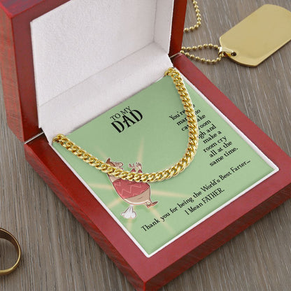 To My Dad - You're the man who Dad Cuban Chain Necklace, Father Necklace Father's Day Gift, Christian Gift For Dad, Father Son Necklace - Serbachi