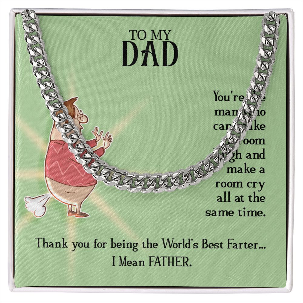 To My Dad - You're the man who Dad Cuban Chain Necklace, Father Necklace Father's Day Gift, Christian Gift For Dad, Father Son Necklace - Serbachi