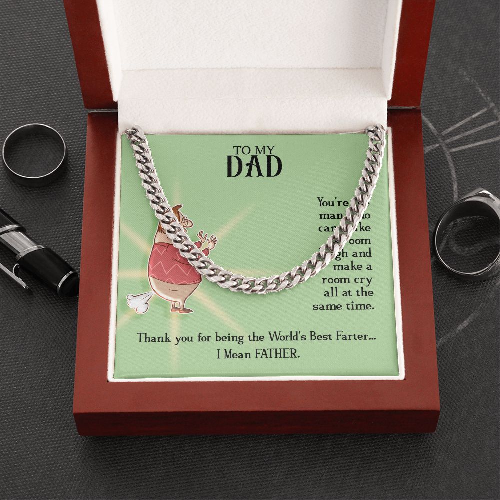 To My Dad - You're the man who Dad Cuban Chain Necklace, Father Necklace Father's Day Gift, Christian Gift For Dad, Father Son Necklace - Serbachi