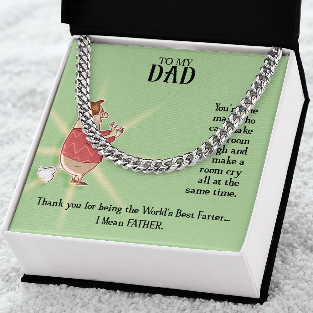 To My Dad - You're the man who Dad Cuban Chain Necklace, Father Necklace Father's Day Gift, Christian Gift For Dad, Father Son Necklace - Serbachi