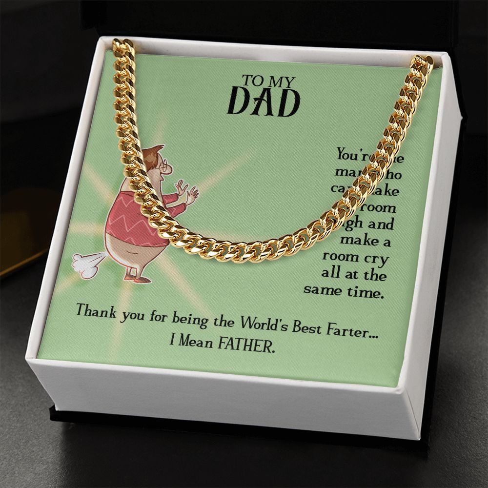 To My Dad - You're the man who Dad Cuban Chain Necklace, Father Necklace Father's Day Gift, Christian Gift For Dad, Father Son Necklace - Serbachi