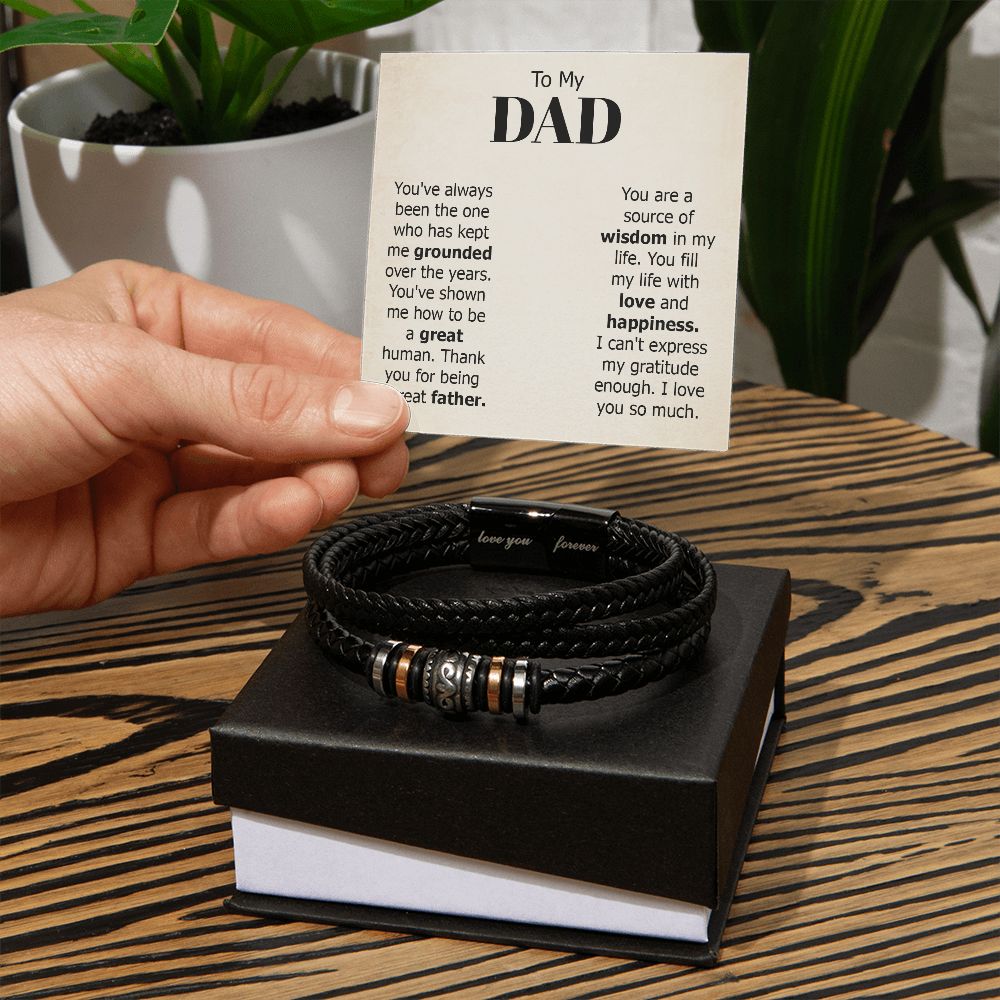 To my dad - you've always been the one Dad Bracelet, Father Bracelet Father's Day Gift, Christian Gift For Dad, Father Son Leather Bracelet - Serbachi