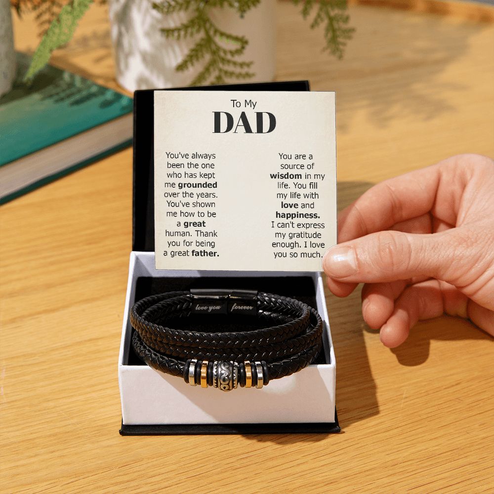 To my dad - you've always been the one Dad Bracelet, Father Bracelet Father's Day Gift, Christian Gift For Dad, Father Son Leather Bracelet - Serbachi