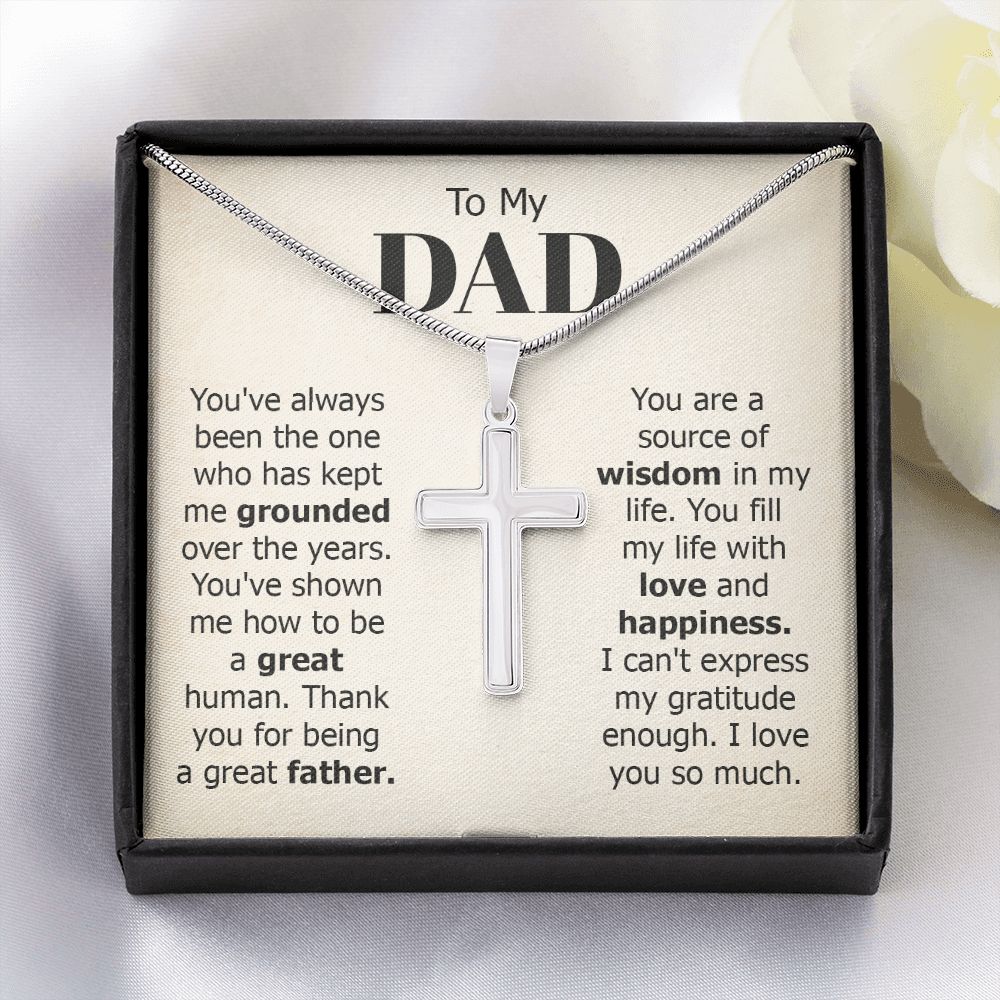 To my dad - you've always been the one Dad Cross Necklace, Father Cross Necklace Father's Day Gift, Christian Gift For Dad, Father Son Cross Necklace - Serbachi