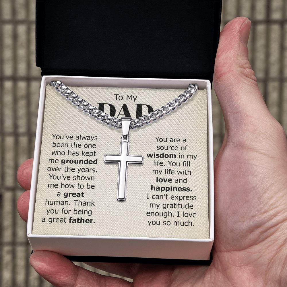 To my dad - you've always been the one Dad Cross Necklace, Father Necklace Father's Day Gift, Christian Gift For Dad, Father Son Cross Necklace - Serbachi