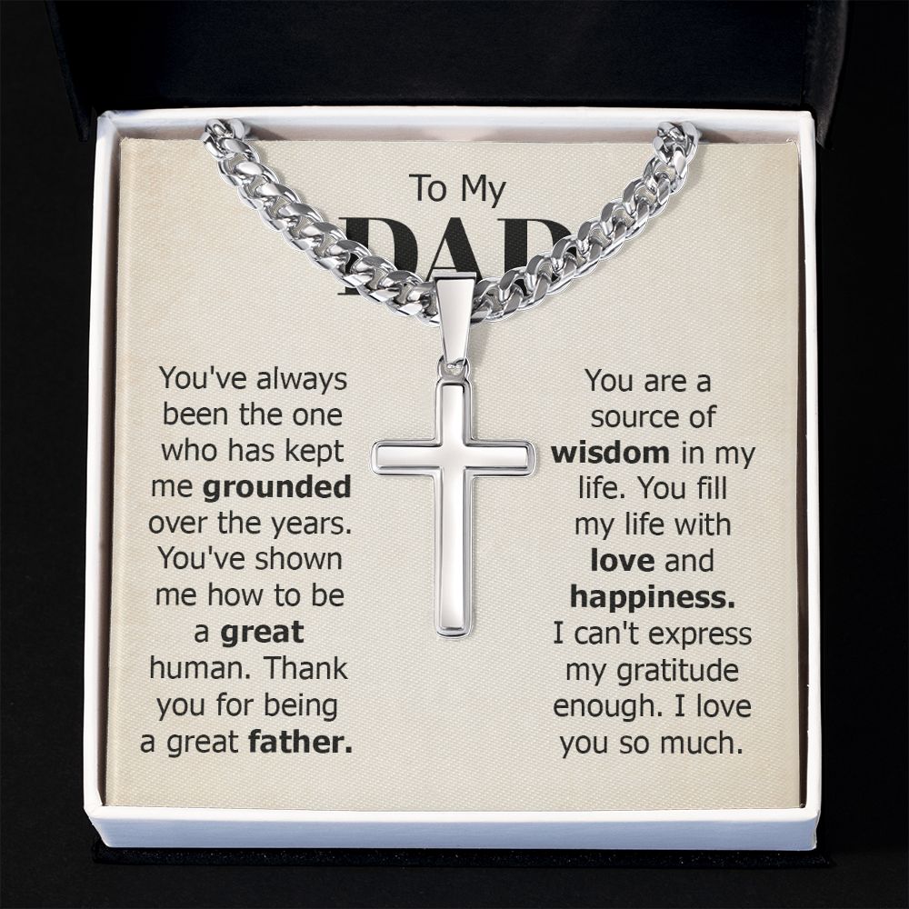 To my dad - you've always been the one Dad Cross Necklace, Father Necklace Father's Day Gift, Christian Gift For Dad, Father Son Cross Necklace - Serbachi