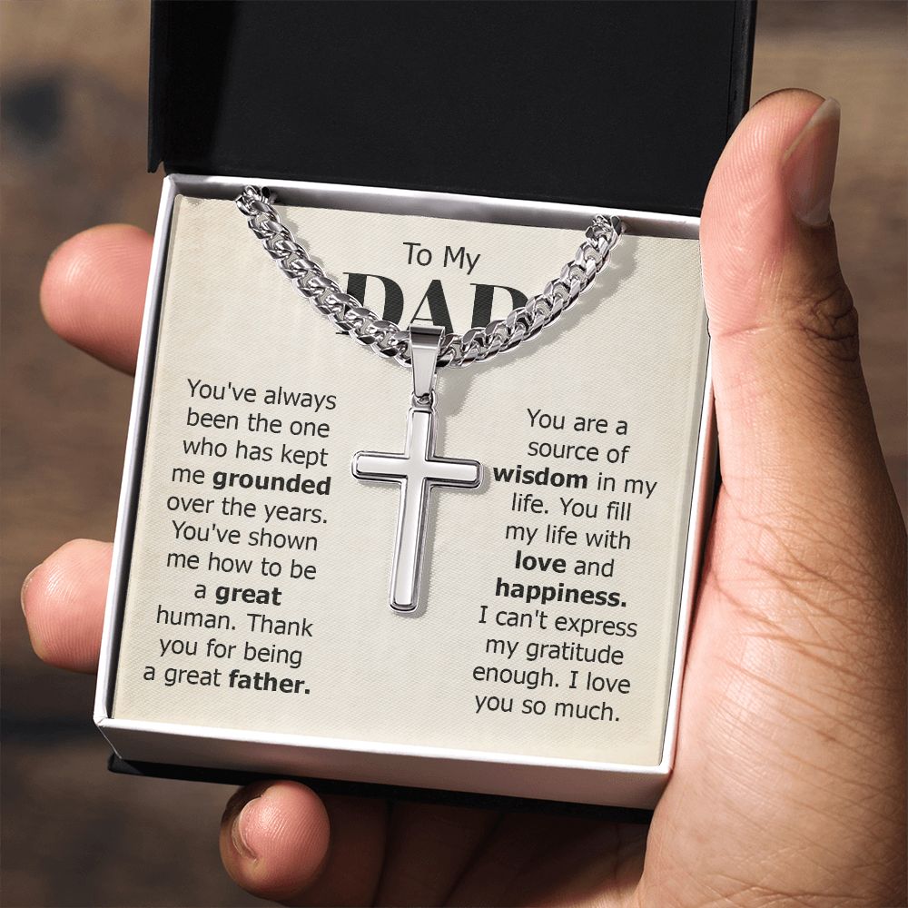 To my dad - you've always been the one Dad Cross Necklace, Father Necklace Father's Day Gift, Christian Gift For Dad, Father Son Cross Necklace - Serbachi