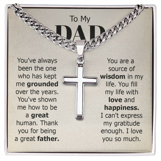 To my dad - you've always been the one Dad Cross Necklace, Father Necklace Father's Day Gift, Christian Gift For Dad, Father Son Cross Necklace - Serbachi