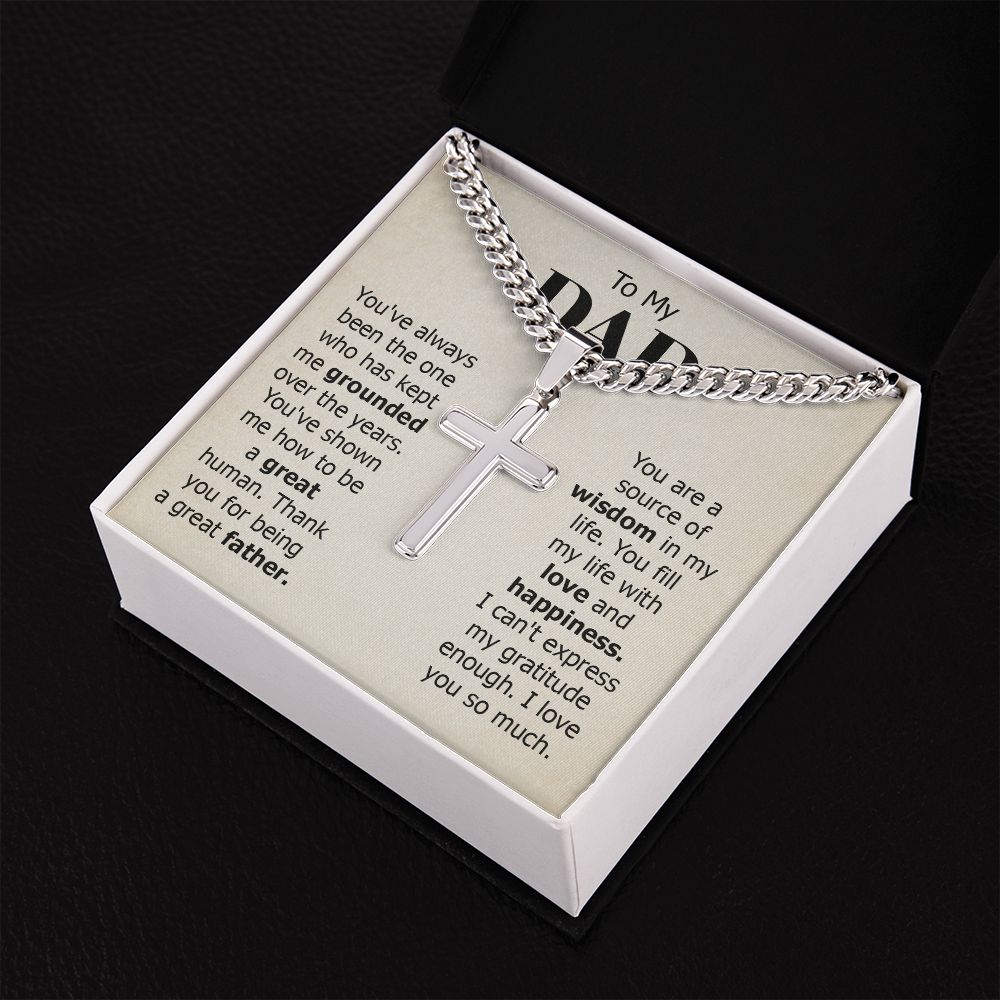 To my dad - you've always been the one Dad Cross Necklace, Father Necklace Father's Day Gift, Christian Gift For Dad, Father Son Cross Necklace - Serbachi