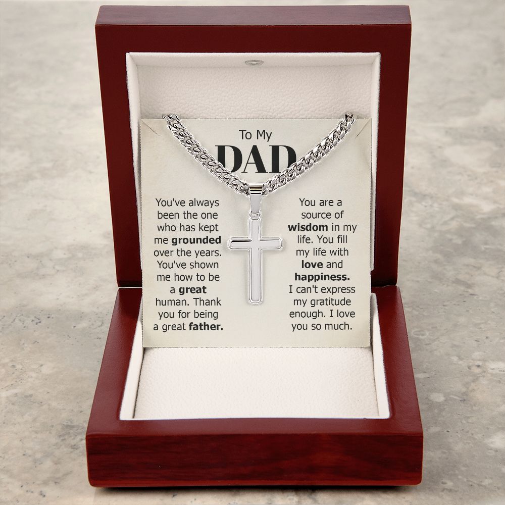 To my dad - you've always been the one Dad Cross Necklace, Father Necklace Father's Day Gift, Christian Gift For Dad, Father Son Cross Necklace - Serbachi