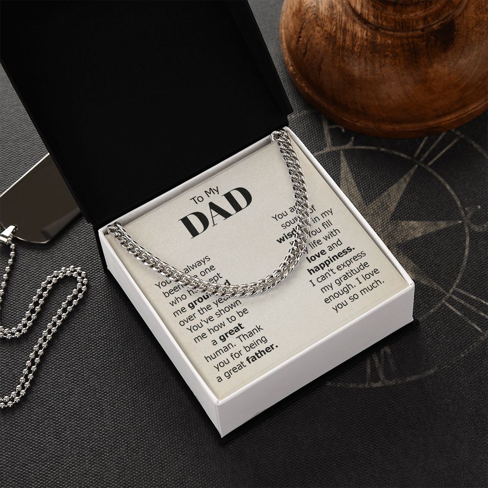 To my dad - you've always been the one Dad Cuban Chain Necklace, Father Necklace Father's Day Gift, Christian Gift For Dad, Father Son Necklace - Serbachi