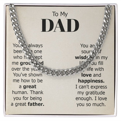 To my dad - you've always been the one Dad Cuban Chain Necklace, Father Necklace Father's Day Gift, Christian Gift For Dad, Father Son Necklace - Serbachi