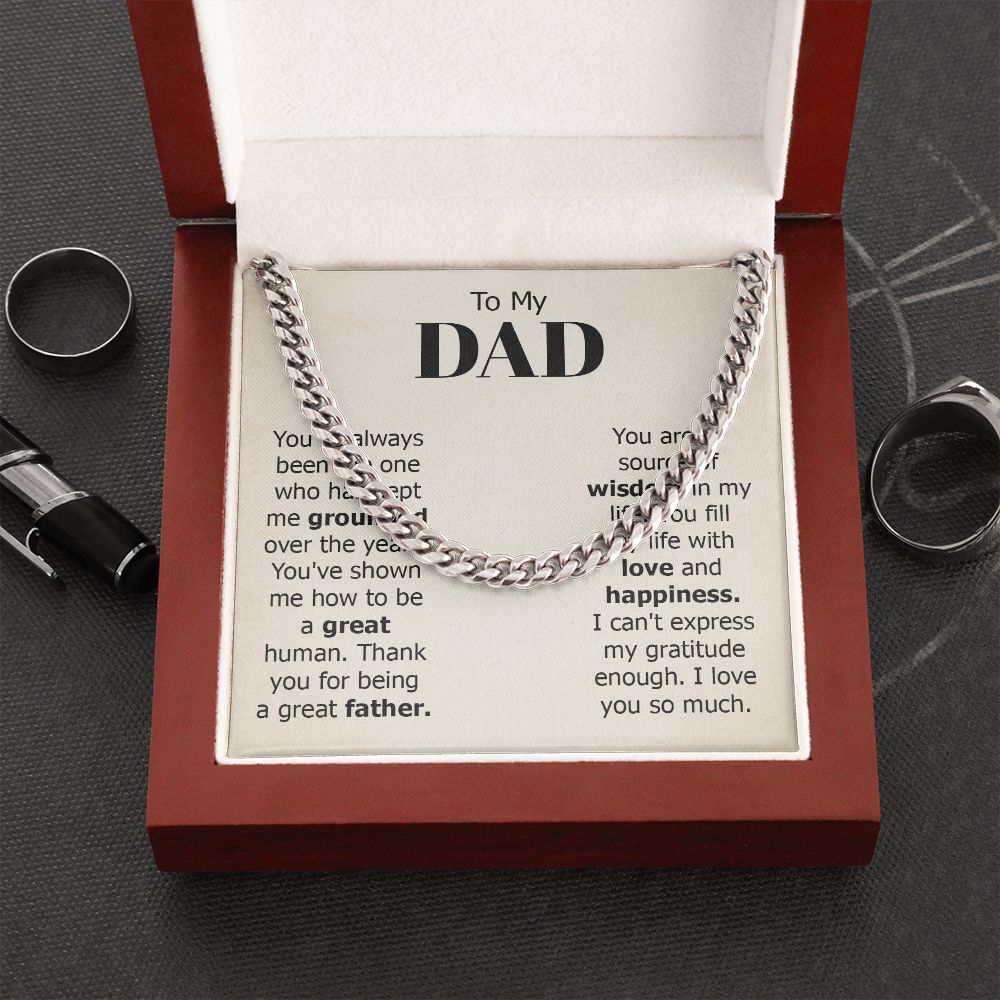 To my dad - you've always been the one Dad Cuban Chain Necklace, Father Necklace Father's Day Gift, Christian Gift For Dad, Father Son Necklace - Serbachi