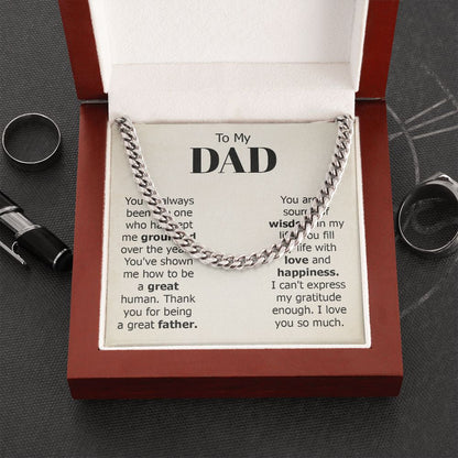 To my dad - you've always been the one Dad Cuban Chain Necklace, Father Necklace Father's Day Gift, Christian Gift For Dad, Father Son Necklace - Serbachi