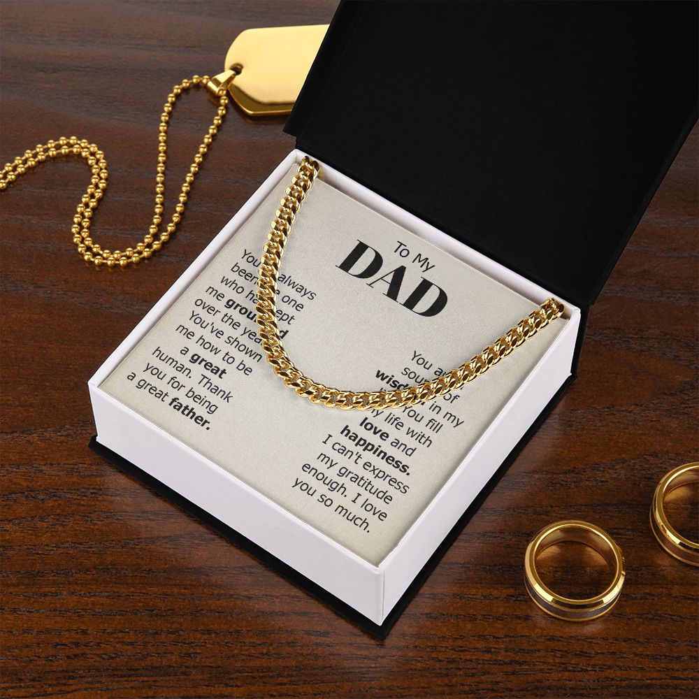 To my dad - you've always been the one Dad Cuban Chain Necklace, Father Necklace Father's Day Gift, Christian Gift For Dad, Father Son Necklace - Serbachi