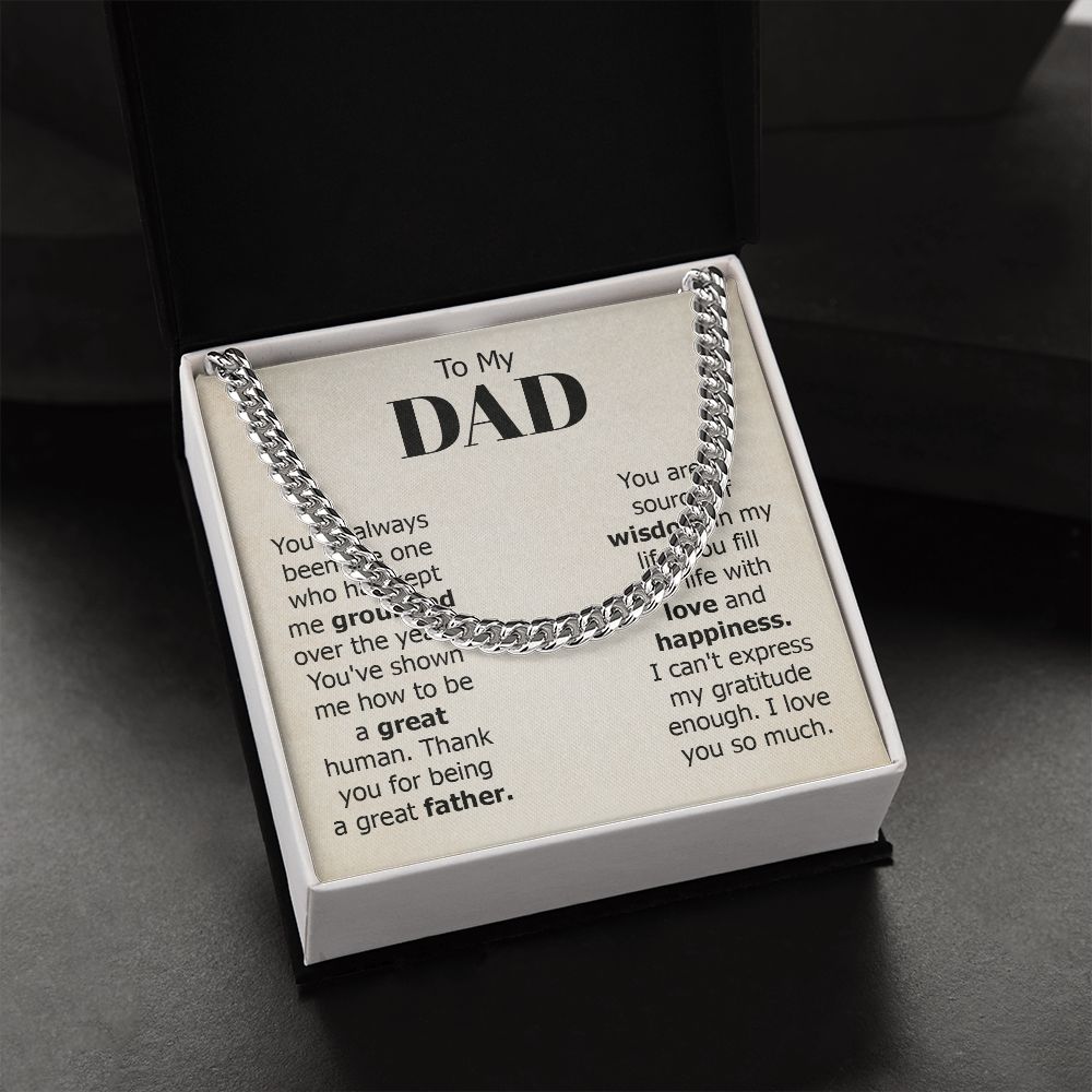 To my dad - you've always been the one Dad Cuban Chain Necklace, Father Necklace Father's Day Gift, Christian Gift For Dad, Father Son Necklace - Serbachi