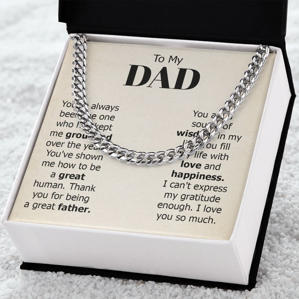 To my dad - you've always been the one Dad Cuban Chain Necklace, Father Necklace Father's Day Gift, Christian Gift For Dad, Father Son Necklace - Serbachi