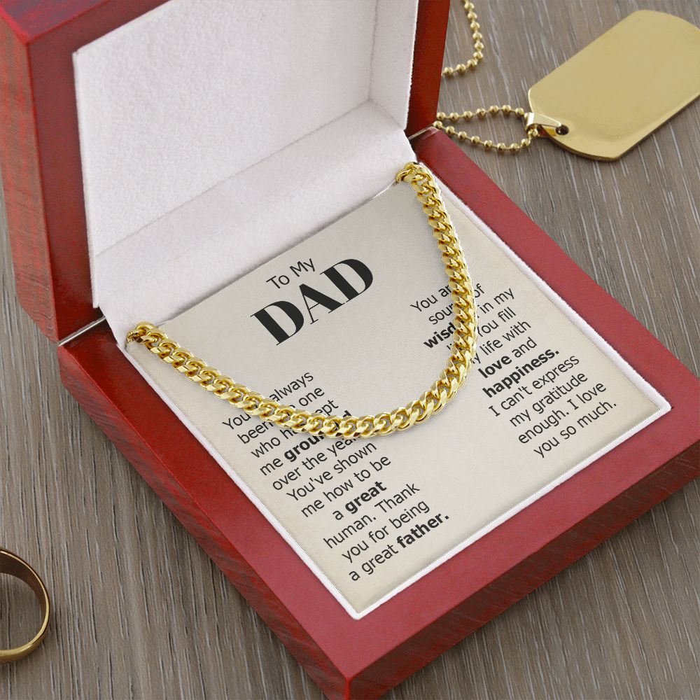 To my dad - you've always been the one Dad Cuban Chain Necklace, Father Necklace Father's Day Gift, Christian Gift For Dad, Father Son Necklace - Serbachi