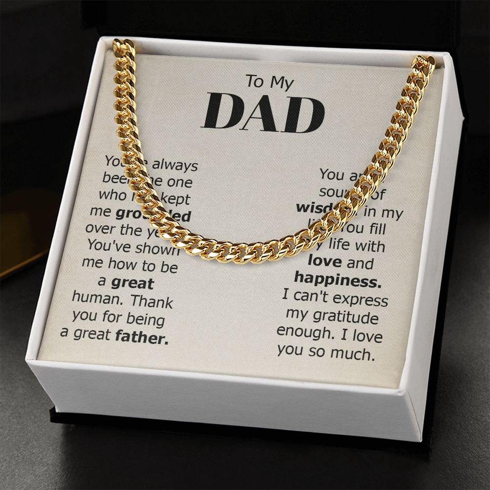 To my dad - you've always been the one Dad Cuban Chain Necklace, Father Necklace Father's Day Gift, Christian Gift For Dad, Father Son Necklace - Serbachi