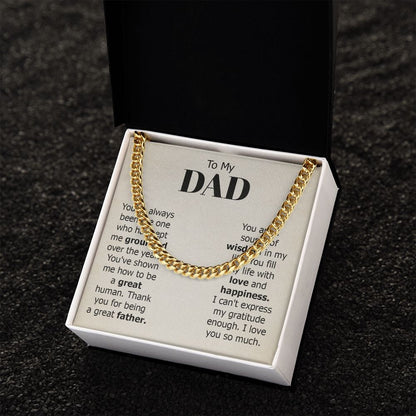 To my dad - you've always been the one Dad Cuban Chain Necklace, Father Necklace Father's Day Gift, Christian Gift For Dad, Father Son Necklace - Serbachi