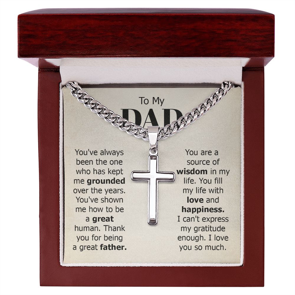 To my dad - you've always been the one Personalized Dad Cross Necklace, Father Necklace Father's Day Gift, Christian Gift For Dad, Father Son Necklace - Serbachi