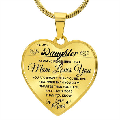 To My Daughter Love Mom Heart Necklace - Serbachi