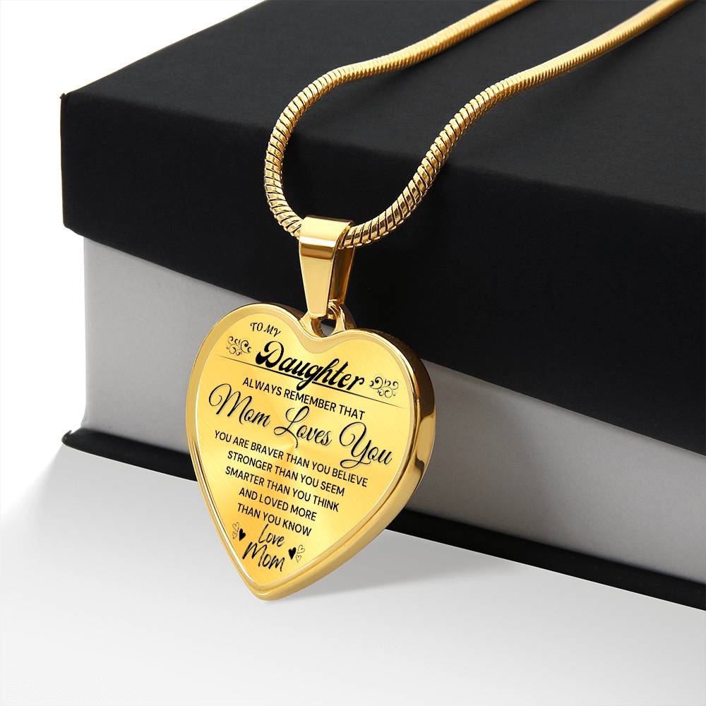 To My Daughter Love Mom Heart Necklace - Serbachi