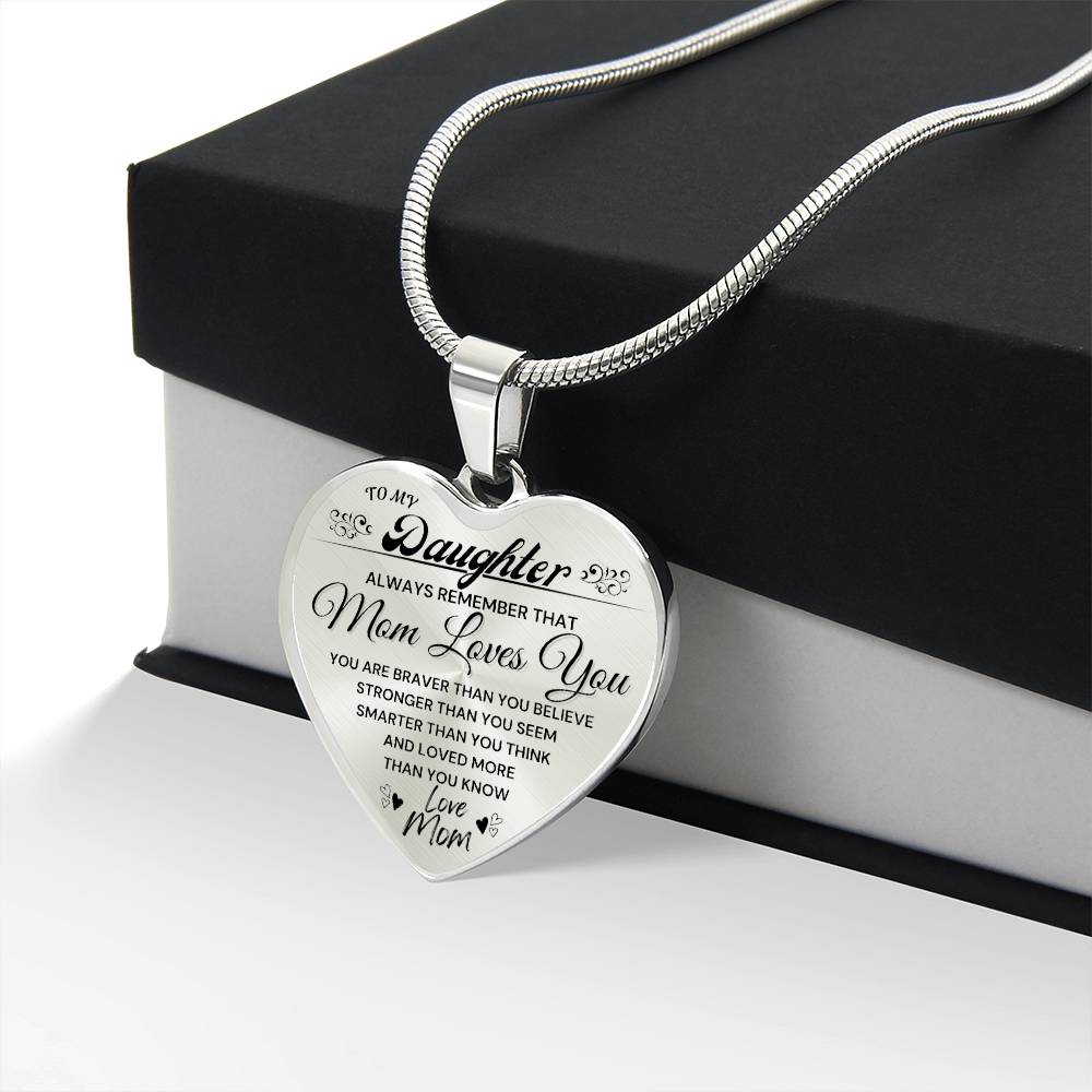 To My Daughter Love Mom Heart Necklace - Serbachi