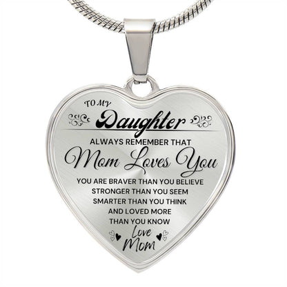 To My Daughter Love Mom Heart Necklace - Serbachi