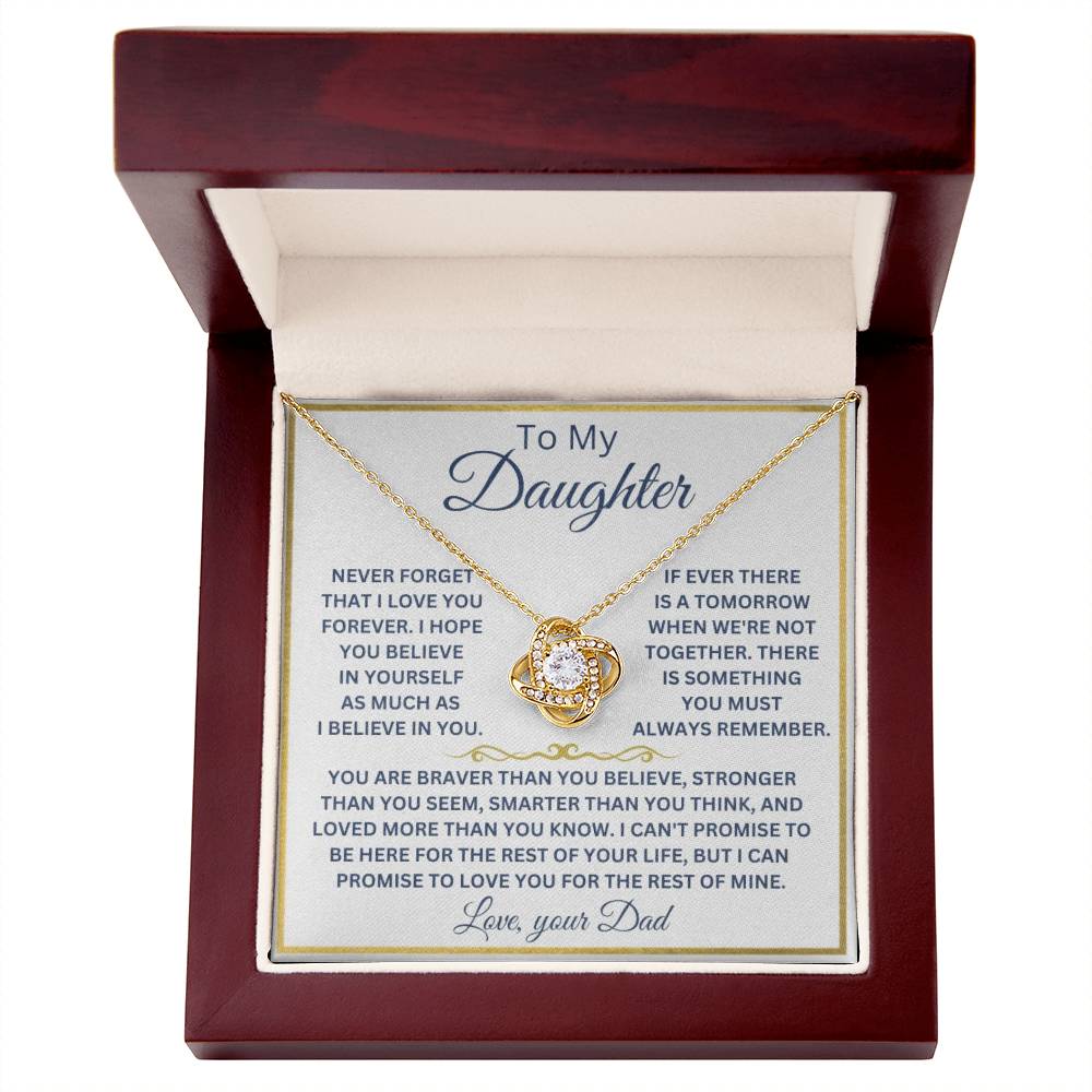 To My Daughter Love Your Dad Love Knot Necklace - Serbachi