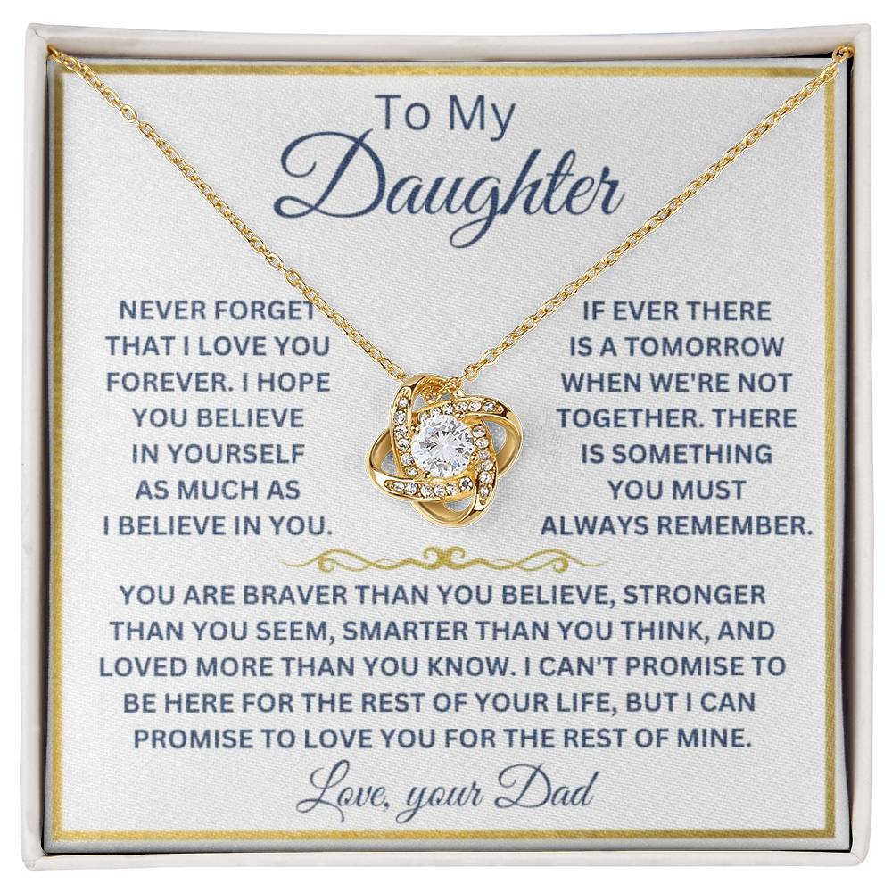 To My Daughter Love Your Dad Love Knot Necklace - Serbachi