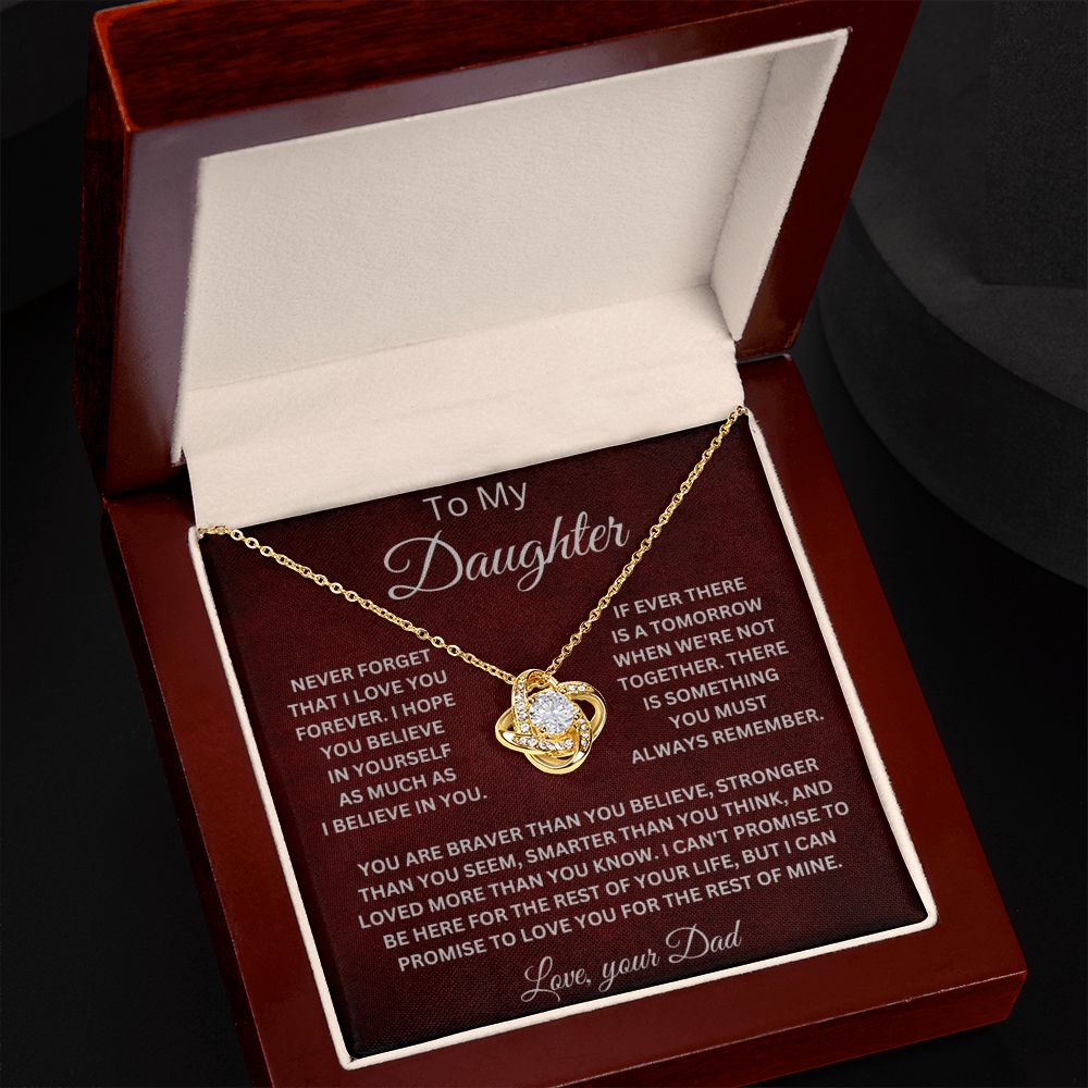 To My Daughter Love Your Dad Love Knot Necklace V6 - Serbachi