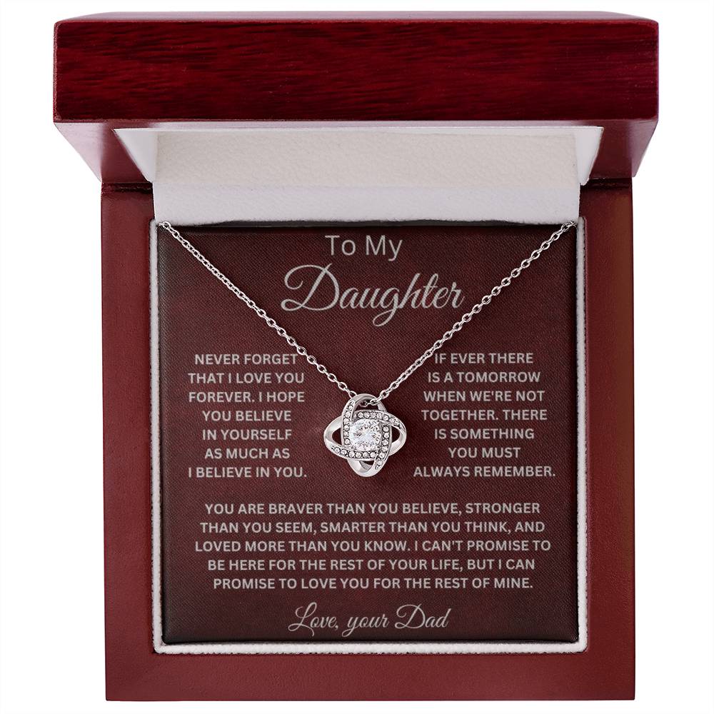 To My Daughter Love Your Dad Love Knot Necklace V6 - Serbachi