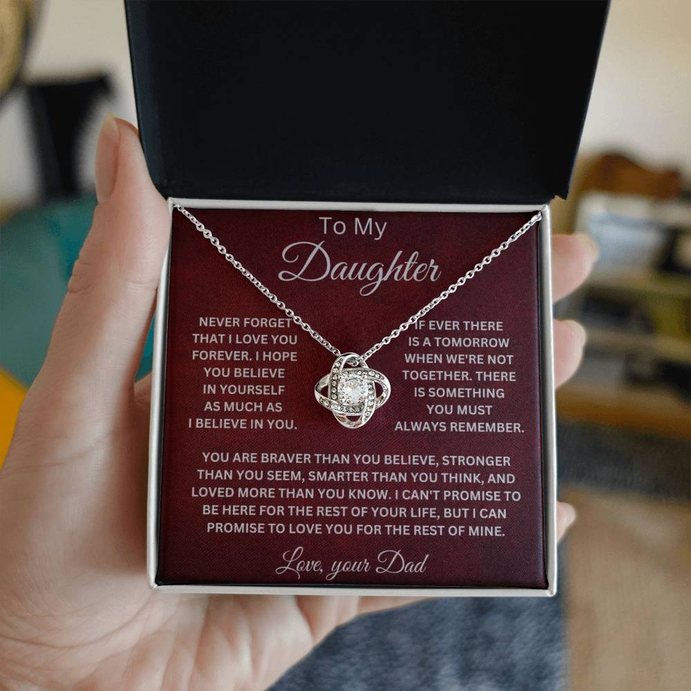 To My Daughter Love Your Dad Love Knot Necklace V6 - Serbachi