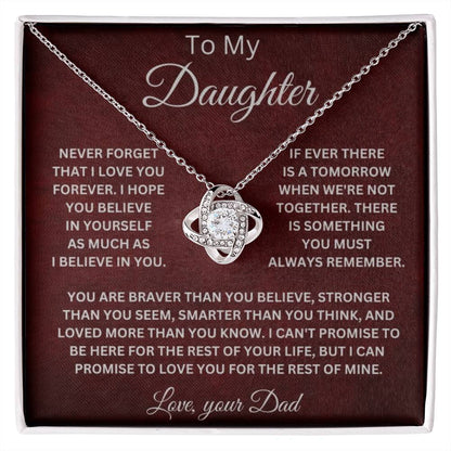 To My Daughter Love Your Dad Love Knot Necklace V6 - Serbachi