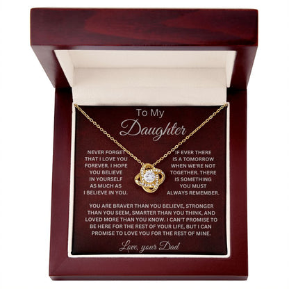 To My Daughter Love Your Dad Love Knot Necklace V6 - Serbachi