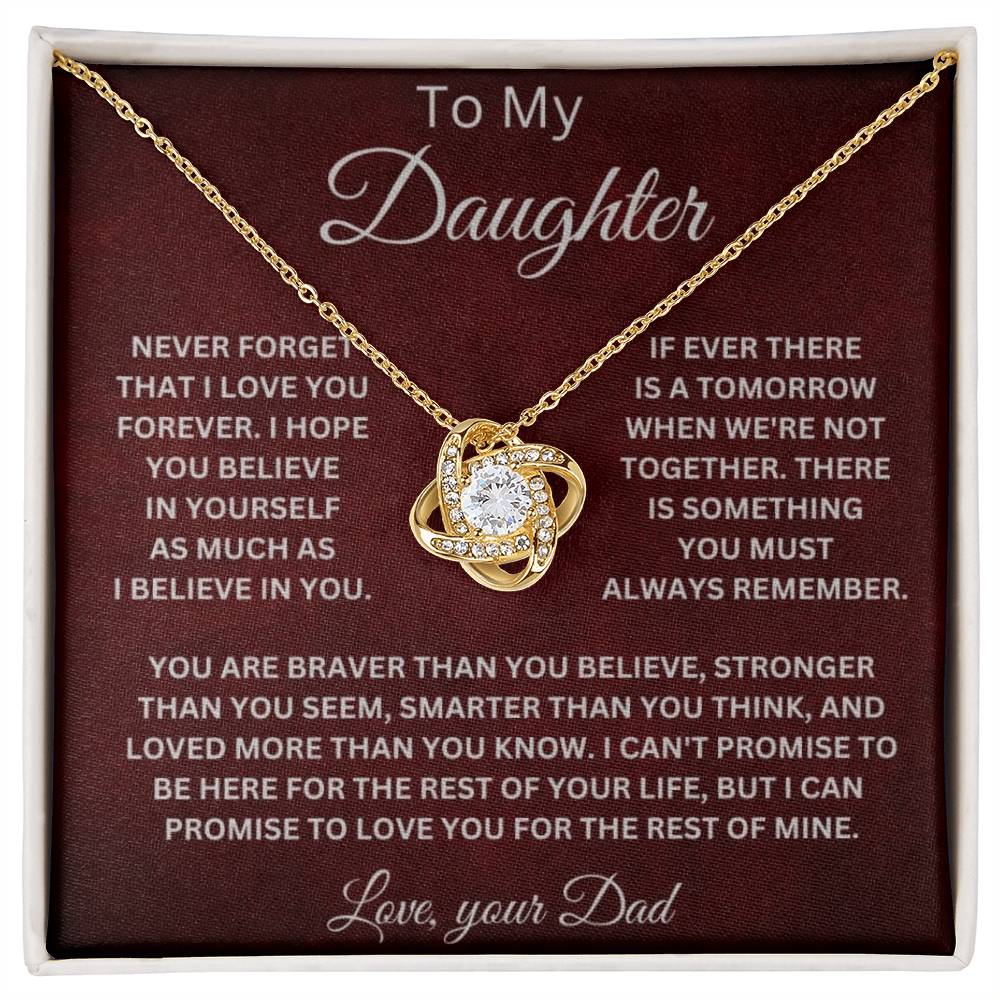 To My Daughter Love Your Dad Love Knot Necklace V6 - Serbachi