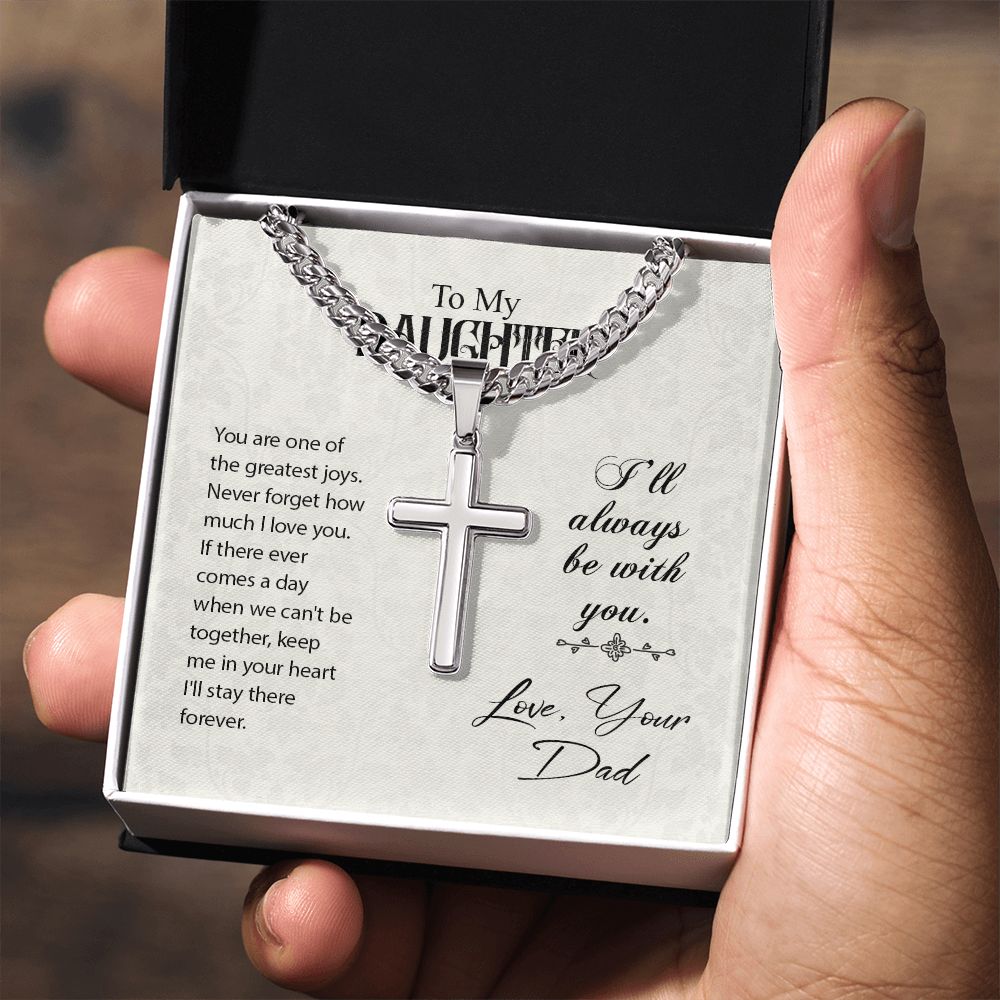 To my daughter-You are one of the Dad Cross Necklace, Father Necklace Father's Day Gift, Christian Gift For Dad, Father Son Cross Necklace - Serbachi