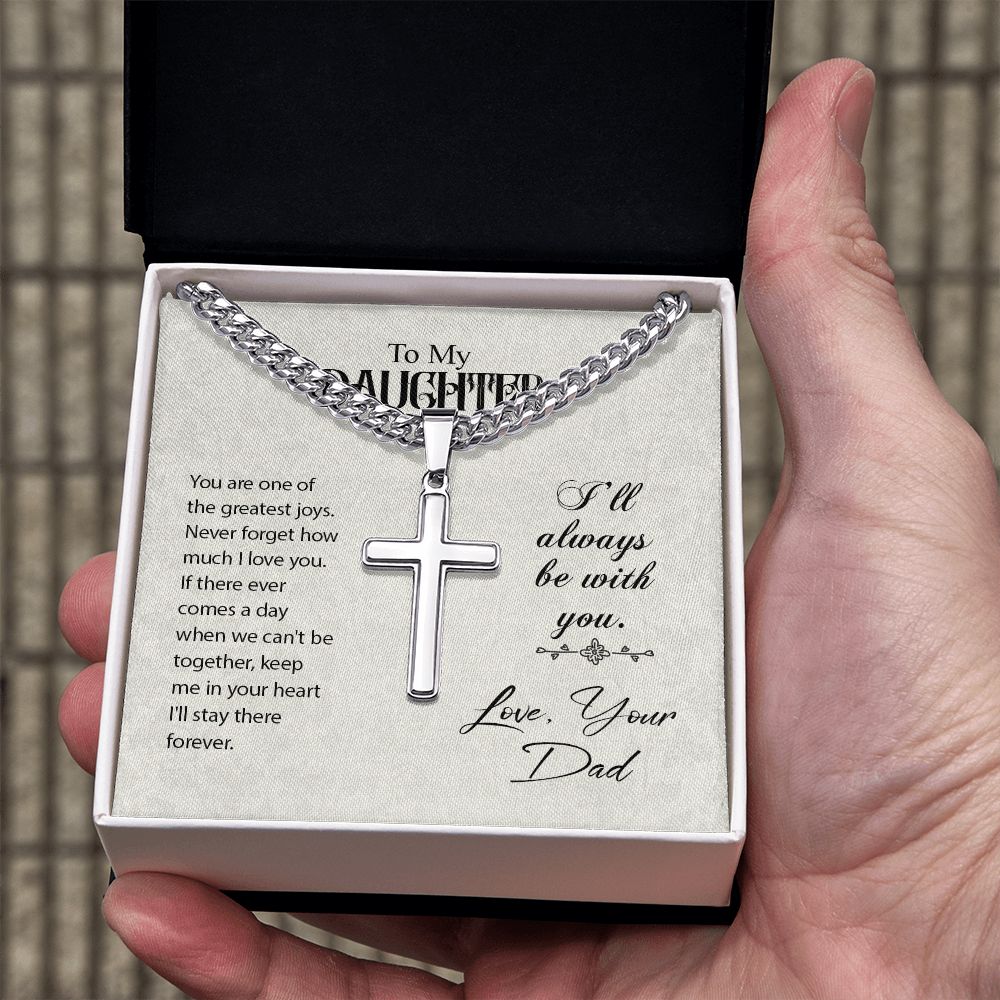 To my daughter-You are one of the Dad Cross Necklace, Father Necklace Father's Day Gift, Christian Gift For Dad, Father Son Cross Necklace - Serbachi