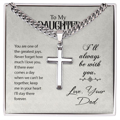 To my daughter-You are one of the Dad Cross Necklace, Father Necklace Father's Day Gift, Christian Gift For Dad, Father Son Cross Necklace - Serbachi