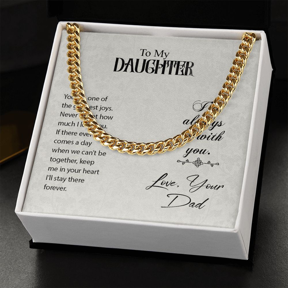 To my daughter-You are one of the Dad Cuban Chain Necklace, Father Necklace Father's Day Gift, Christian Gift For Dad, Father Son Necklace - Serbachi