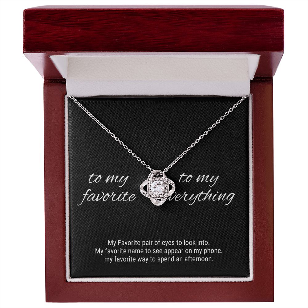 To My Favorite, To My Everything Love Knot Necklace - Serbachi